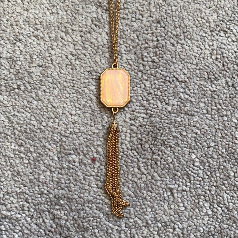 Pink stone necklace